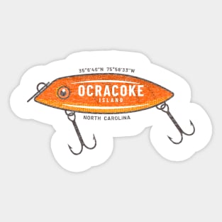 Ocracoke Island, NC Summertime Vacationing Fishing Lure Sticker